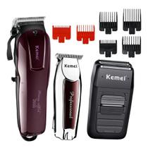 Kit Máquina de cortar cabelo + Acabamento + Shaver Kemei Original KM-2600 KM-9163 KM-1102 - Bivolt Kit Máquina de cortar cabelo + Acabamento + Shaver Kemei Original KM-2600 KM-9163 KM-1102 - Bivolt