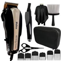 Kit máquina de cortar cabelo e capa e aparador e espanador - Philco