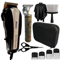 Kit máquina de cortar cabelo e capa e espanador e aparador - Philco