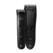 Kit Máquina de Cortar Cabelo GAMA Italy Black Titanium T747