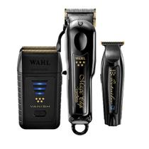 Kit Máquina de Cortar Cabelo Magic Clip Black + Barbeador Shaver Vanish Wahl