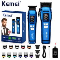 Kit Máquina de Cortar Cabelo + Máquina de Acabamento Profissional Kemei KM-2797 Original 9.000 RPM Kit Máquina de Cortar Cabelo + Máquina de Acabamento Profissional Kemei KM-2797 Original 9.000 RPM