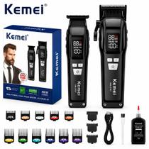 Kit Máquina de Cortar Cabelo + Máquina de Acabamento Profissional Kemei KM-2797 Original 9.000 RPM Kit Máquina de Cortar Cabelo + Máquina de Acabamento Profissional Kemei KM-2797 Original 9.000 RPM