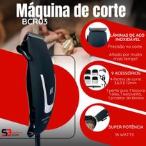 Kit máquina de cortar cabelo profissional 18w e navalha inox