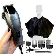 Kit máquina de cortar cabelos profissinal 18w e penteador nylon