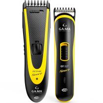 Kit Máquina de Corte de Cabelo e Acabamento Gama Italy GC547 Sport Usb Amarelo e Preto Bivolt