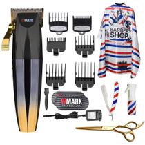 Kit Maquina de Corte Wmark Ng 222 Dourada Capa e Acessorios