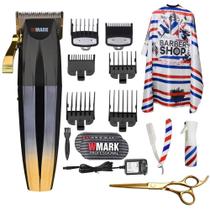 Kit Maquina de Corte Wmark Ng 222 Dourada Capa e Acessorios Kit Maquina de Corte Wmark Ng 222 Dourada Capa e Acessorios