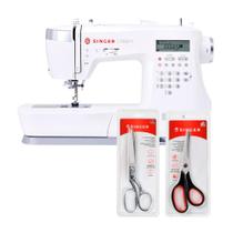 Kit Máquina de Costura CE677 + Tesoura 8" Tecido e Tesoura Multiuso Preta Bivolt