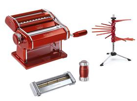 Kit Máquina De Macarrão Marcato Atlas 150 RED 3 Massas + Varal e Acessório Pappardelle