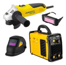 Kit Máquina De Solda + Esmerilhadeira 710w + Óculos De Solda