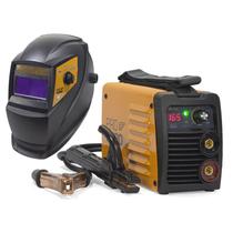 KIT Máquina de Solda Inversora 165A Bivolt e Máscara Escurecimento Automático e Tripla Regulagem Pró Euro