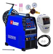 Kit Maquina De Solda Inversora Alutig 170 Acdc Tig Aluminio Inox Regulador Mascara Automática Boxer Soldas 220v Kit Maquina De Solda Inversora Alutig 170 Acdc Tig Aluminio Inox Regulador Mascara Automática Boxer Soldas 220v