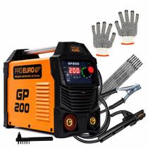 Kit Máquina de Solda Inversora GP 200 Portátil Pró Euro com Luva Escova e Eletrodo 3,25mm Kit Máquina de Solda Inversora GP 200 Portátil Pró Euro com Luva Escova e Eletrodo 3,25mm