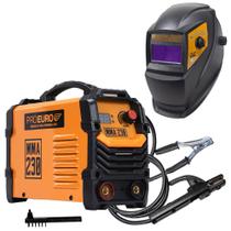 Kit Máquina de Solda Inversora MMA 230A 220V com Máscara Automática Pró Euro Kit Máquina de Solda Inversora MMA 230A 220V com Máscara Automática Pró Euro
