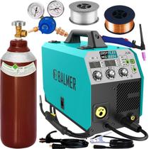 kit Maquina De Solda Inversora Multiprocesso Balmer Bivolt Mig 160 Tig Mma Completa Cilindro Tocha Arames