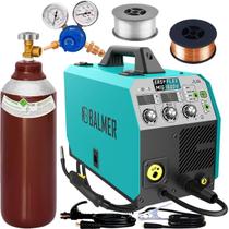 Kit Maquina De Solda Inversora Multiprocesso Balmer Mig 160 Tig Mma Completa Cilindro Arames 1kg