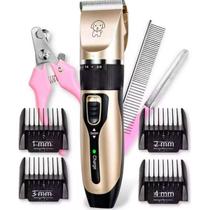 Kit Máquina de Tosa Completo para Pets Cortador de Pelo Profissional