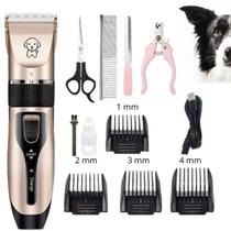 Kit Máquina de Tosa Completo para Pets Cortador de Pelo Profissional Sem Fio