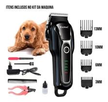 kit Máquina de Tosa para Pet Kemei Km-1991 Profissional S/ Fio Bivolt kit Máquina de Tosa para Pet Kemei Km-1991 Profissional S/ Fio Bivolt