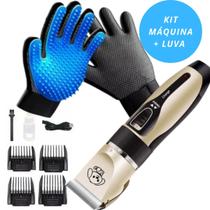 KIT Máquina de tosa PET com alicate + Par de Luvas Tira Pêlos resistente