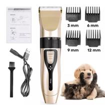 Kit Maquina de Tosa Pet Tosquiadeira Para Cachorro Gato Recarregável Pet - GROOMING HAIR CLIPPER