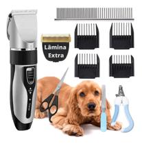 Kit Máquina De Tosa Pets Gato Cachorro Tosador Profissional