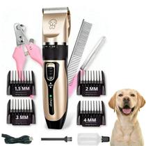 Kit Máquina de Tosa Profissional Cortador Silencioso para Cães e Gatos