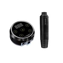 Kit Máquina Dermografo Pen Rotativa Para Tattoo Aurora P2 + Fonte Aurora 2 com visor de LED e Touch
