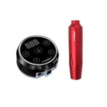 Kit Máquina Dermografo Pen Rotativa Para Tattoo Aurora P2 + Fonte Aurora 2 com visor de LED e Touch