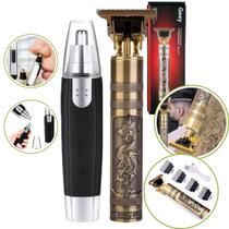 Kit Maquina Dragão Cabelo Barba E Aparador De Pelo De Nariz Kit Maquina Dragão Cabelo Barba E Aparador De Pelo De Nariz