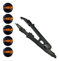 Kit Maquina Extensão Capilar Chanfrada E 5 Colas Keratin Fix