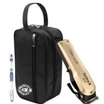 Kit Máquina Kemei KM1032 Com nécessaire Nylon Preta de Leão