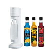 Kit Máquina Para Gaseificar Água Sodastream Gaia Branca + 3 Dilutes Escolha seu sabor!
