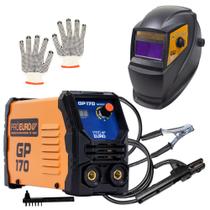 KIT Máquina Solda Inversora GP 170 com Máscara Automática PCR 912 e Luva Pigmentada Pró Euro KIT Máquina Solda Inversora GP 170 com Máscara Automática PCR 912 e Luva Pigmentada Pró Euro