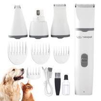 Kit Maquina Tosa Cães Gato Cachorro Sem Fio Tosquiadeira Aparador Pelos Moedor de Unha Recarregável