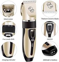 Kit Máquina Tosa Pets Cachorro Tosa Profissional Cor Dourado