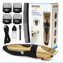 Kit Máquina Tosa Pets Cachorro Tosar Cães Gatos Profissional - NOVA VIDA