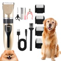 Kit Máquina Tosar Pet Profissional Sem Fio Recarregável USB 5 Velocidades Cães Gatos Kit Máquina Tosar Pet Profissional Sem Fio Recarregável USB 5 Velocidades Cães Gatos