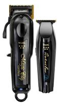 Kit Maquinas Corte E Acabamento Barber Cordless Black Wahl Preto