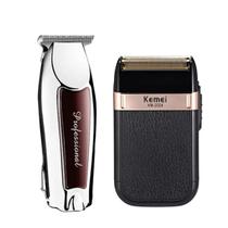 Kit máquinas de Acabamento Profissional Barbear Shaver 2024 e Kemei 9163 Recarregáveis