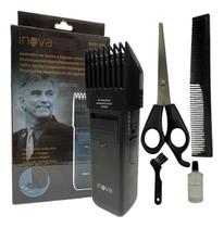 Kit Maquininha De Cortar Cabelo E Barba + Tesoura + Pente