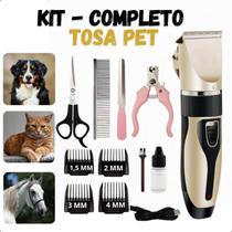 Kit Maquininha de Tosa Profissional Cortador Sem Fio de Alta Potência