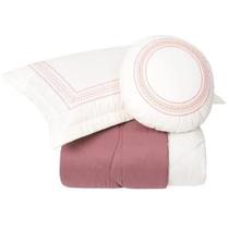 Kit Marbella Queen Dupla Face Bordado Lavive - Rosa Antigo