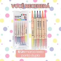 Kit Marca Texto 6 Cores Tons Neon Pastel - Escolha Seu Kit