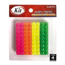 Kit Marca Texto Bloco de Montar 4 Cores - Kit