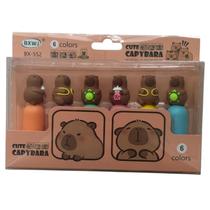 Kit Marca Texto Capivara Com 6 Unidades Blister