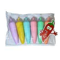Kit Marca Texto Colorido 6 Cores Formato Pimenta