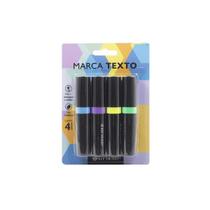 Kit Marca Texto Com 4 Cores Redondo Chanfrado Bee Unique