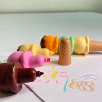 Kit marca texto criativo casquinha sorvete montável material fofo - Filó Modas